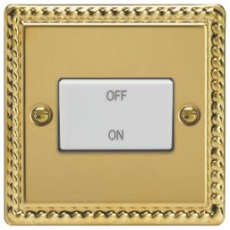 Varilight  10A 1-Gang 3-Pole Fan Isolator Switch Georgian Brass