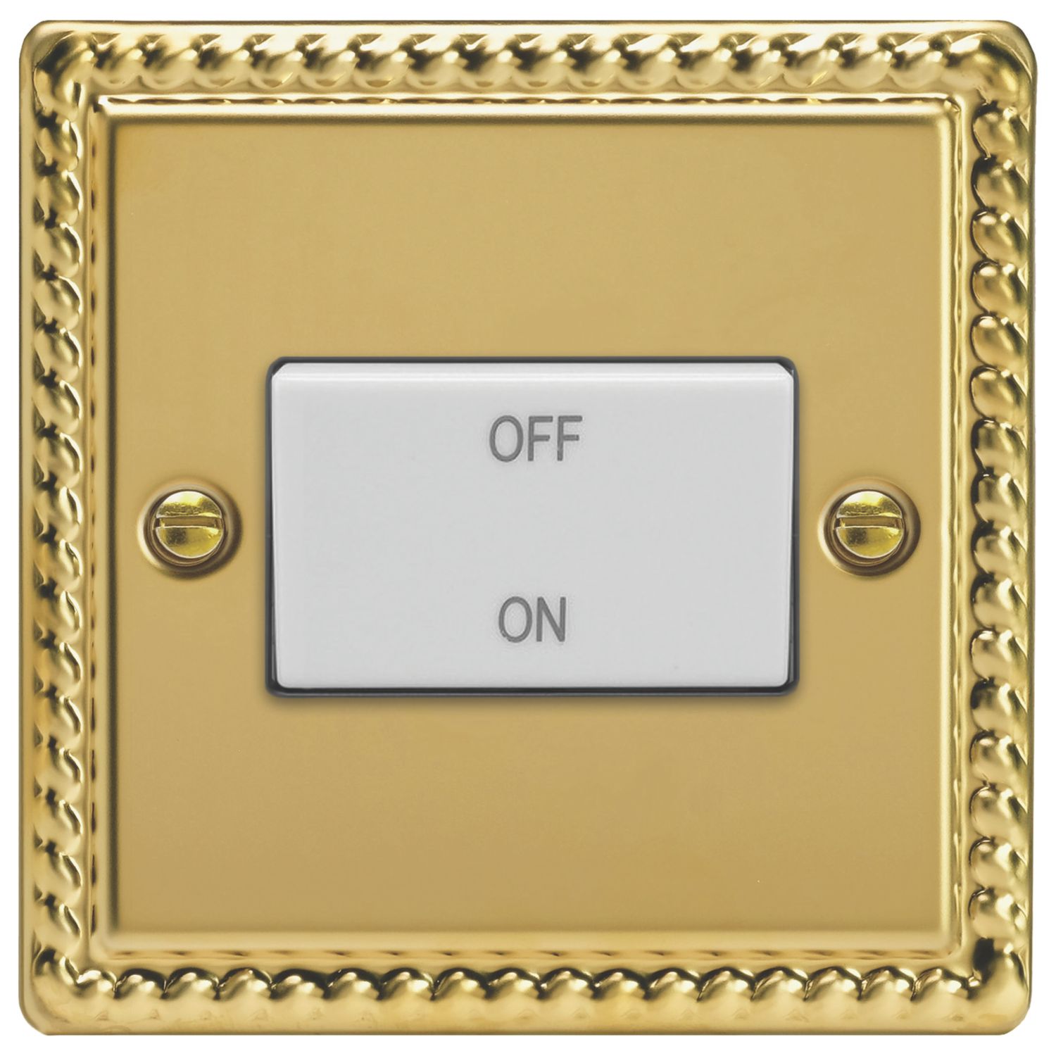 Varilight 10A 1-Gang 3-Pole Fan Isolator Switch Georgian Brass (945EC)