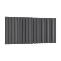 Reina Elips Double 600mm x 1140mm 4550BTU Anthracite Horizontal Designer Radiator