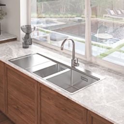 Clearwater Xeron 1.5 Bowl Stainless Steel Kitchen Sink 1000 x 520mm