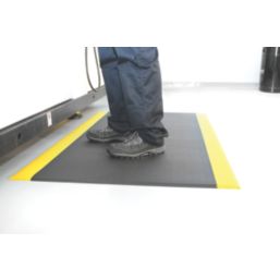 COBA Orthomat Anti-Fatigue Floor Mat Black/Yellow 0.9m x 0.6m x 9mm