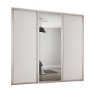 Spacepro Shaker 3-Door Sliding Wardrobe Door Kit Cashmere Frame Cashmere / Mirror Panel 2592mm x 2260mm