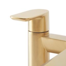 Highlife Bathrooms Rona Brushed Brass 120mm Deck Mounted Lever 2 Tap ...