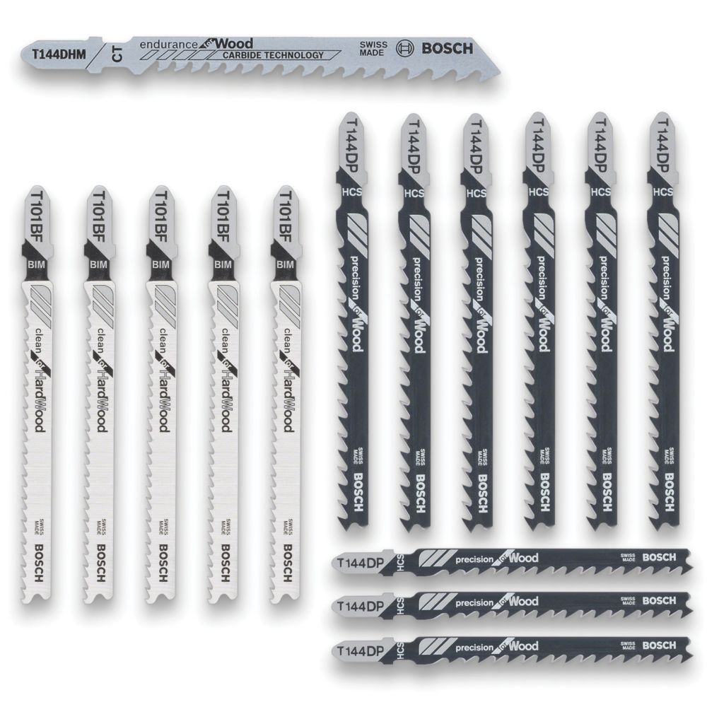 Bosch 2.607.011.436 Wood Jigsaw Blade Set 15 Pieces Screwfix