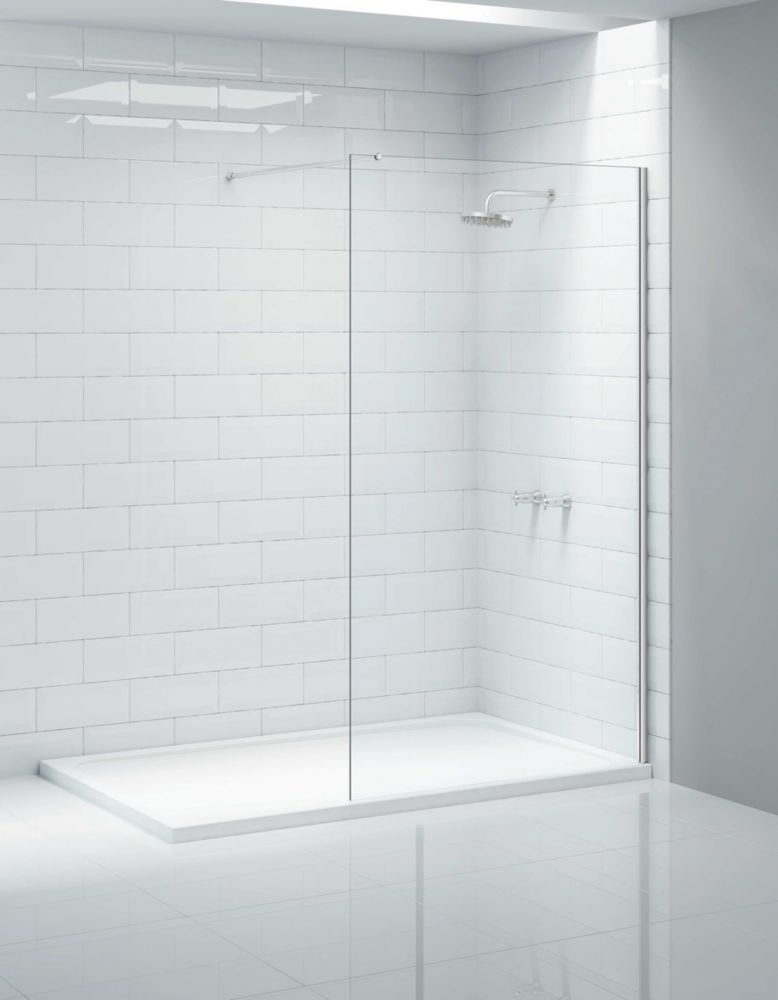 Triton Neo Frameless Showerwall Chrome 1000mm x 2015mm - Screwfix