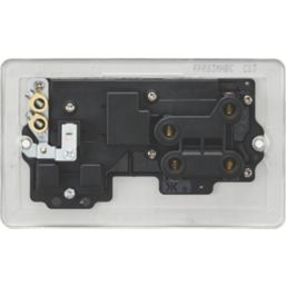 Knightsbridge  45A 2-Gang DP Cooker Switch & 13A DP Switched Socket Brushed Brass with LED with Black Inserts