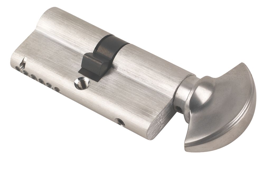 ERA 6Pin Euro Cylinder Thumbturn Lock 3535 (70mm) Satin Nickel Screwfix