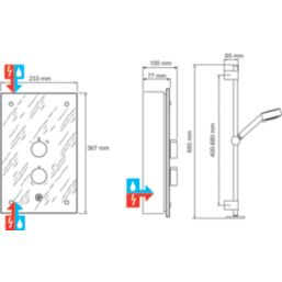 Mira Galena Slate 9.8kW  Manual Electric Shower