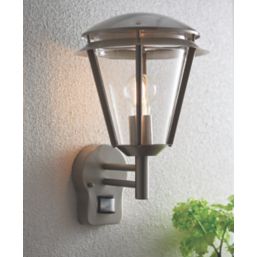 Antler Outdoor Wall Light With PIR Sensor Brushed Stainless Steel