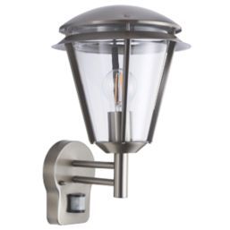 Antler Outdoor Wall Light With PIR Sensor Brushed Stainless Steel