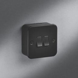 Knightsbridge  10AX 2-Gang 2-Way Metal Clad Switch