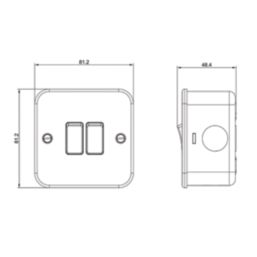 Knightsbridge  10AX 2-Gang 2-Way Metal Clad Switch