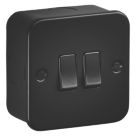 Knightsbridge  10AX 2-Gang 2-Way Metal Clad Switch