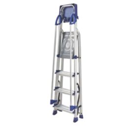 Werner Aluminium 1.45m 4 Step Platform Step Ladder With Handrail