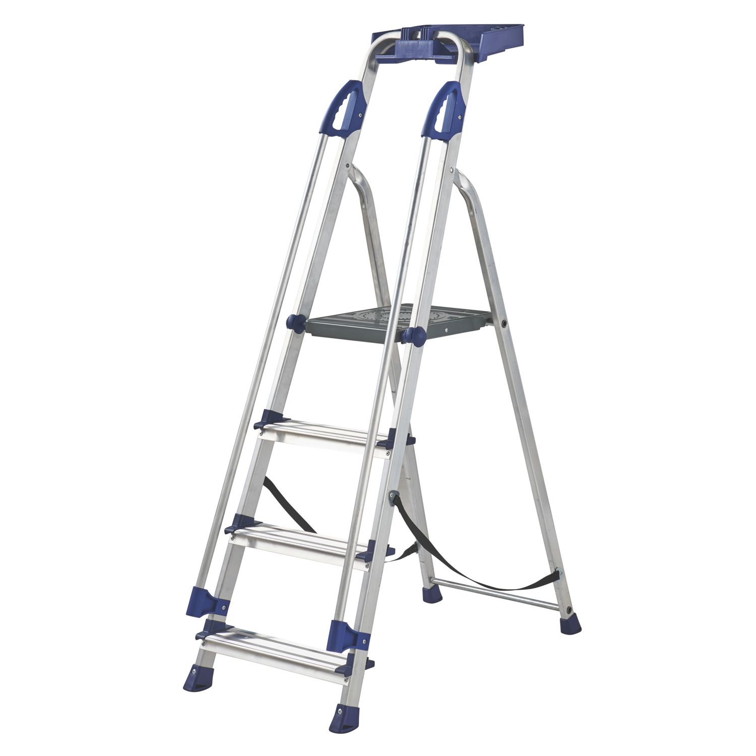 Werner Aluminium 1.45m 4 Step Platform Step Ladder With Handrail (946CJ)