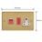 Varilight  45A 2-Gang 2-Pole Cooker Switch & 13A DP Switched Socket Polished Brass  with White Inserts
