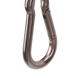 Essentials Karabiners Stainless Steel 80mm x 8mm 10 Pack