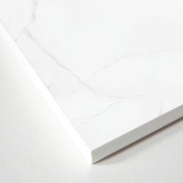 Wilsonart Zenith Marmo Paros Matt White Marble Effect Compact Laminate Breakfast Bar 3000mm x 950mm x 12mm