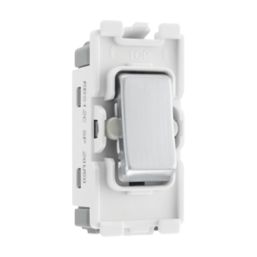 British General Nexus 20A Grid SP Centre Off Control Switch Brushed Steel