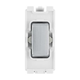 British General Nexus 20A Grid SP Centre Off Control Switch Brushed Steel