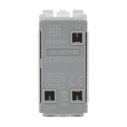 British General Nexus 20A Grid SP Centre Off Control Switch Brushed Steel