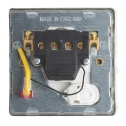 Contactum Lyric 32A 1-Gang DP Control Switch & Flex Outlet Brushed Brass with Neon with White Inserts