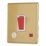 Contactum Lyric 32A 1-Gang DP Control Switch & Flex Outlet Brushed Brass with Neon with White Inserts
