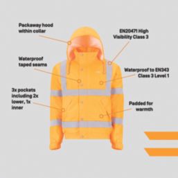 Site Battell Hi-Vis Pilot Jacket Orange X Large 44-46" Chest