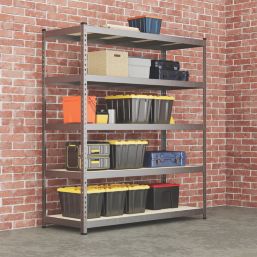 RB Boss Fastlok UDL/GALV 5-Tier Metal Garage Shelving Unit 1600mm x 600mm x 1800mm