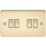 Knightsbridge  10AX 4-Gang 2-Way Light Switch  Polished Brass