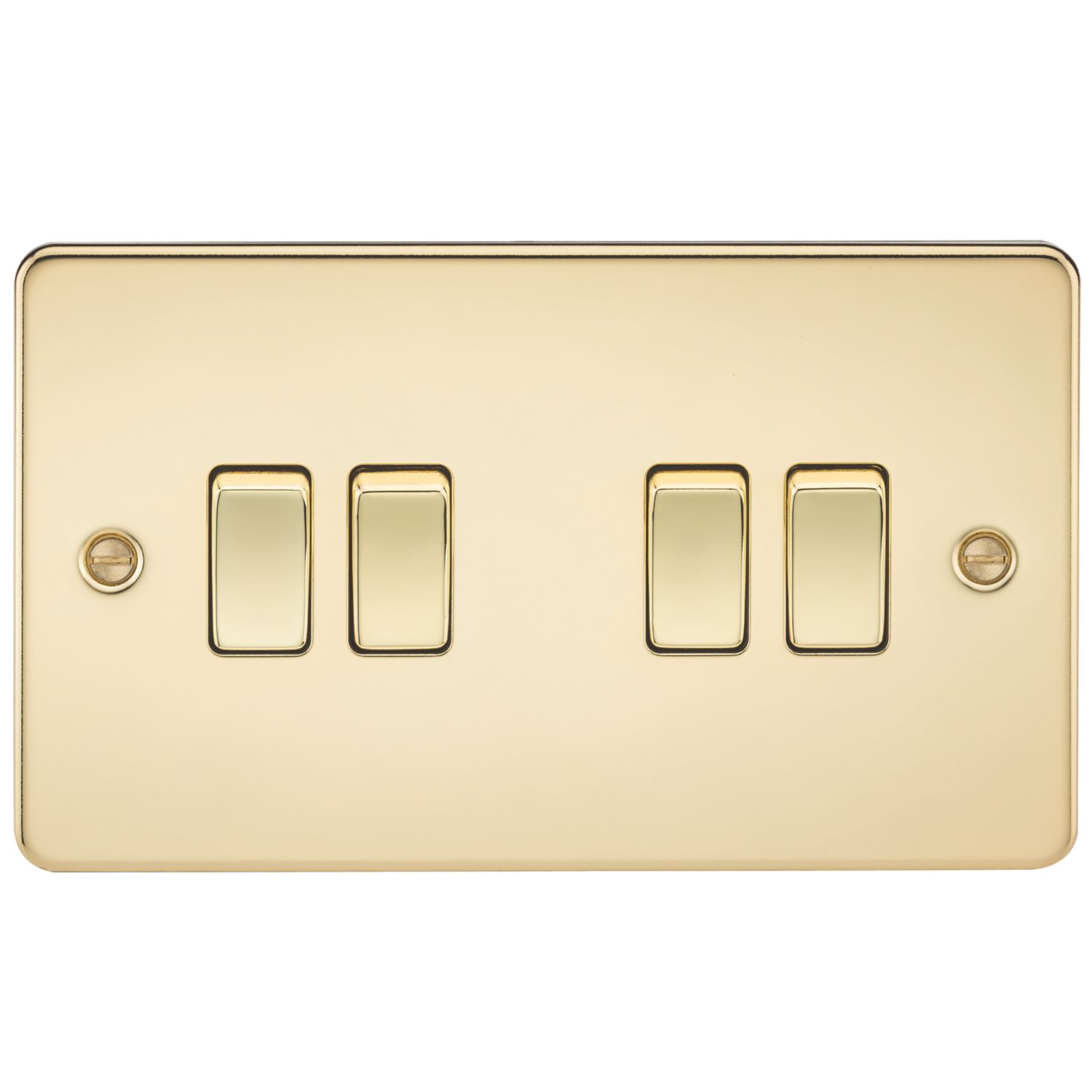 Knightsbridge 10AX 4-Gang 2-Way Light Switch Polished Brass (946TY)