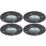 Zink Pan 100mm Outdoor Round Ground Lights Black 4 Pack