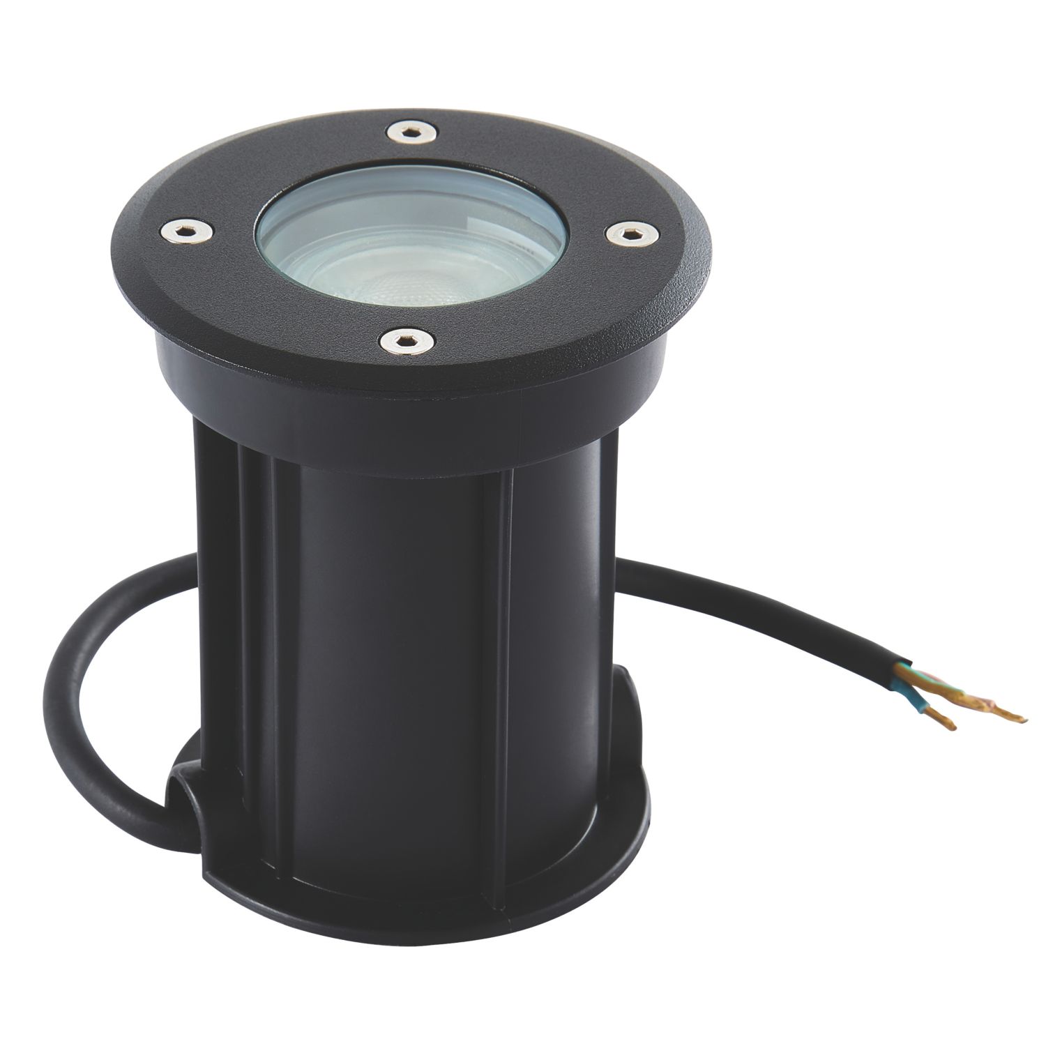 Zink Pan 100mm Outdoor Round Ground Lights Black (946VJ)