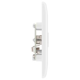 British General 800 Series 2-Gang Coaxial TV / FM Socket White