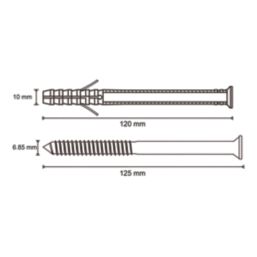 Easyfix  TX Short Expansion Frame Fixings 10mm x 120mm 12 Pack