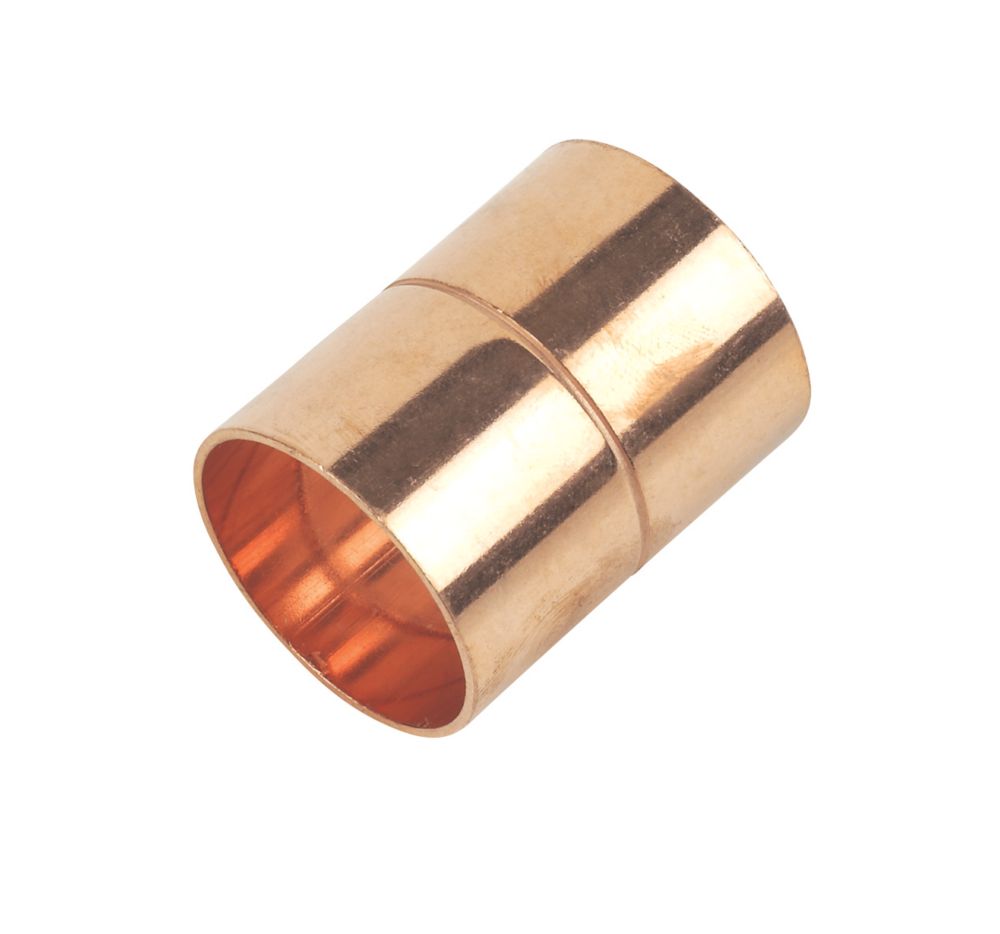 Flomasta Copper End Feed Equal Couplers 28mm 2 Pack - Screwfix