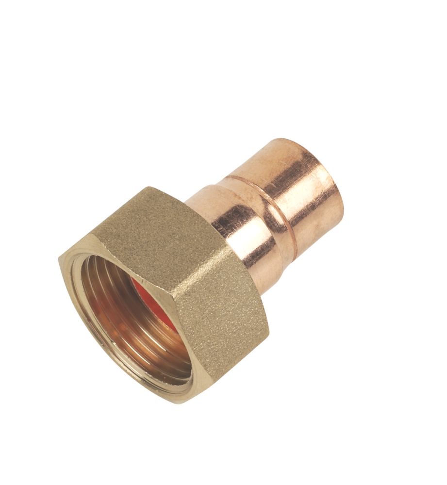 Flomasta Copper End Feed Straight Tap Connector 15mm x 3/4" Screwfix