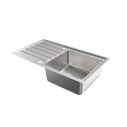 Swirl Canche 1 Bowl  Polished Stainless Steel Sink 865mm x 505mm