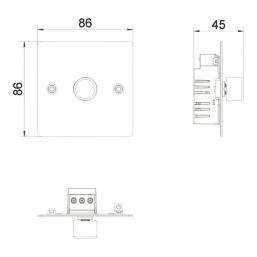 LAP  1-Gang 2-Way LED Dimmer Switch  Brushed Steel with Colour-Matched Inserts