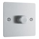 LAP  1-Gang 2-Way LED Dimmer Switch  Brushed Steel with Colour-Matched Inserts