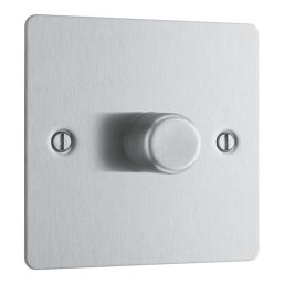 LAP  1-Gang 2-Way LED Dimmer Switch  Brushed Steel with Colour-Matched Inserts