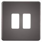 Knightsbridge  2-Module Grid Faceplate Black Nickel