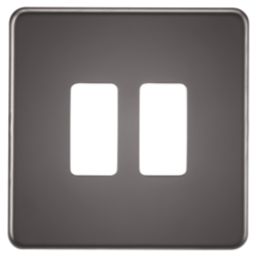 Knightsbridge  2-Module Grid Faceplate Black Nickel