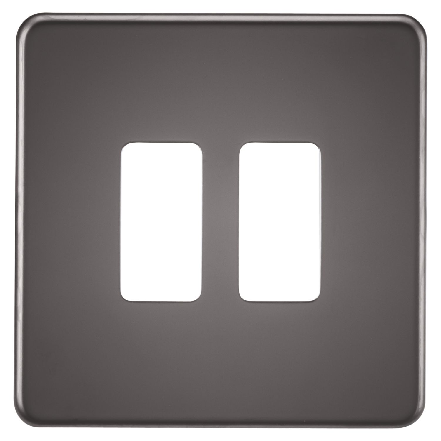 Knightsbridge 2-Module Grid Faceplate Black Nickel (947CR)