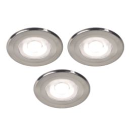 LAP  Fixed  Fire Rated LED Smart Downlight Brushed Chrome 4.7W 520lm 3 Pack