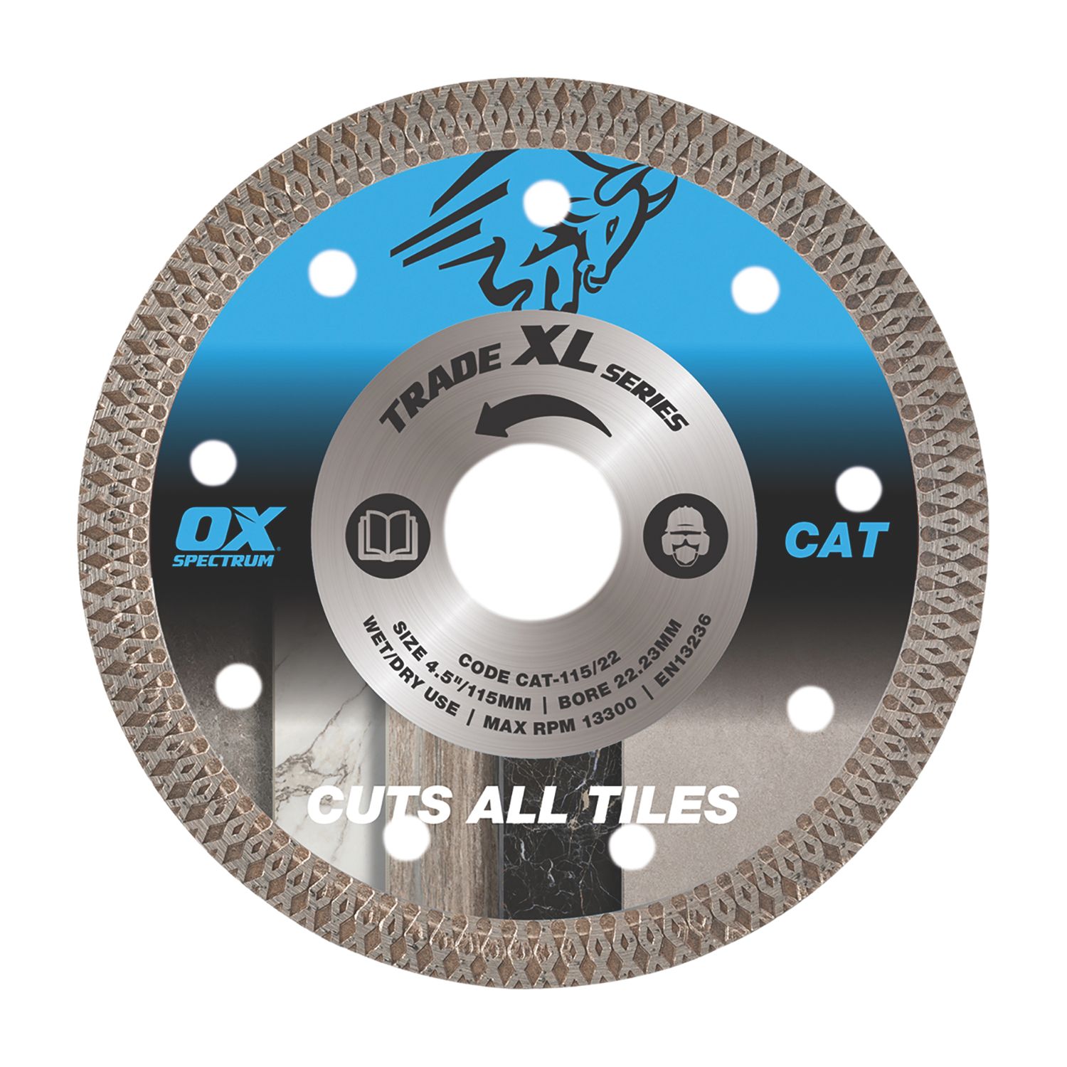 OX Trade XL Tile Diamond Blade 115mm x 22.23mm (947HP)