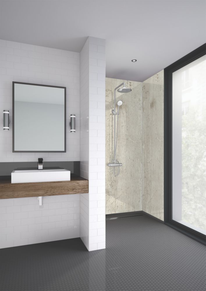 Splashwall  Bathroom Wall Panel Matt Cream Stone 585mm x 2420mm x 11mm