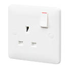 MK Base 13A 1-Gang SP Switched Socket White  with White Inserts