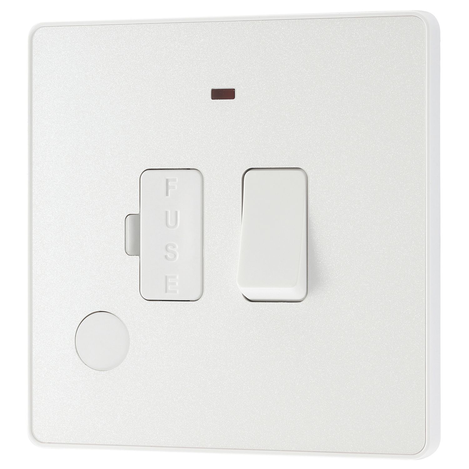 British General Evolve 13A Switched Fused Spur with LED Pearlescent White with White Inserts (947PX)