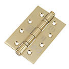 Smith & Locke  Polished Brass Grade 7 Fire Rated Ball Bearing Door Hinges 102mm x 67mm 2 Pack